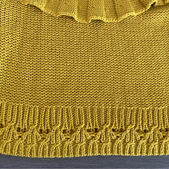 Anthropologie Sweater Size M P Marigold Yellow Cotton Off Shoulder Wide Neck - Picture 10 of 15